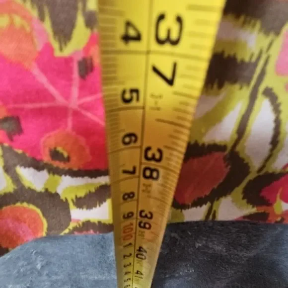 Boden  sz 14 Pink Green empire waist Cotton cap sleeves 39in long - Picture 5 of 16